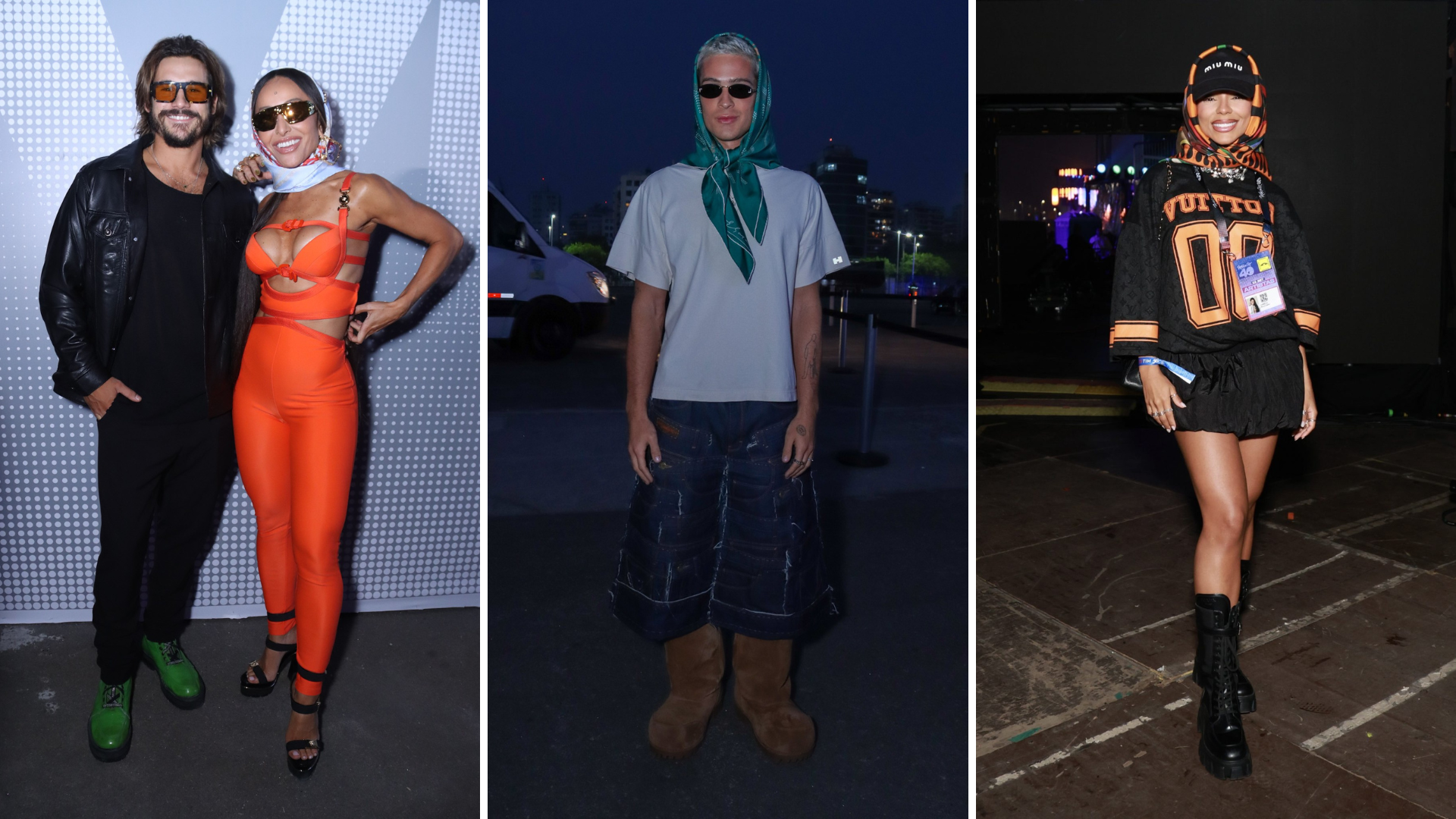 Sabrina Sato, João Guilherme e Brunna Gonçalves no Rock in Rio (Foto: Brazil News)