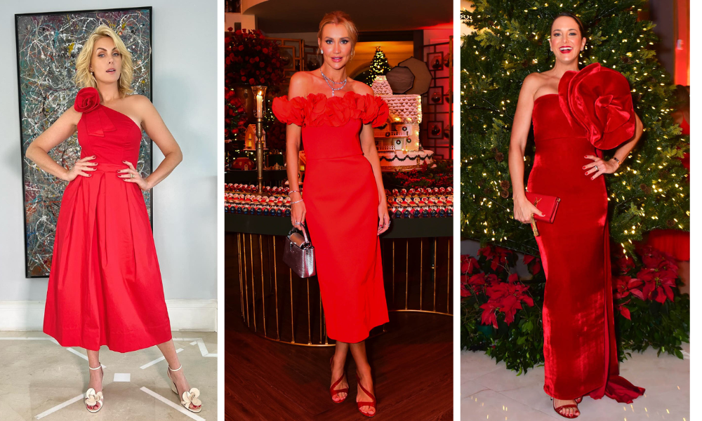 Ana Hickmann, Ana Paula Siebert e Tici Pinheiro vermelho no Natal (Fotos: Reprodução/Instagram/Brazil News)